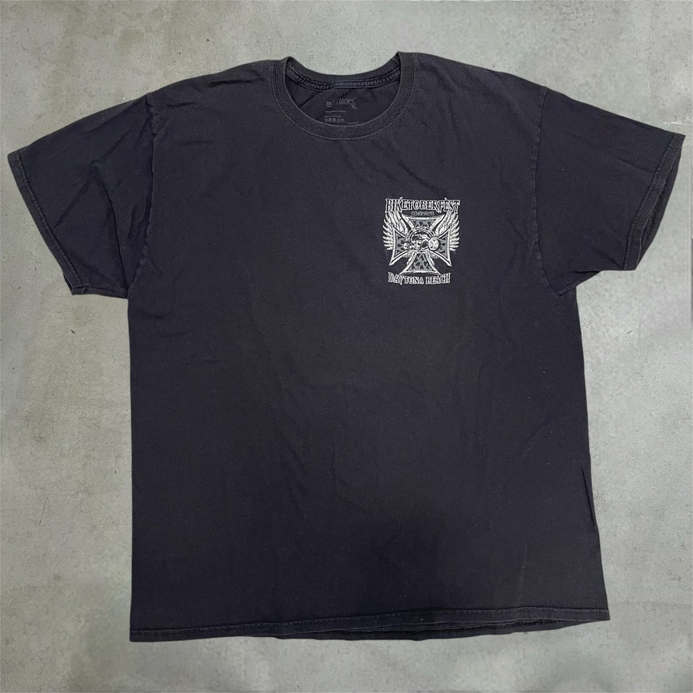 Biketoberfest 2012 Daytona Beach Motorcycle T-Shirt Black XL Iron Cross - Picture 2 of 4